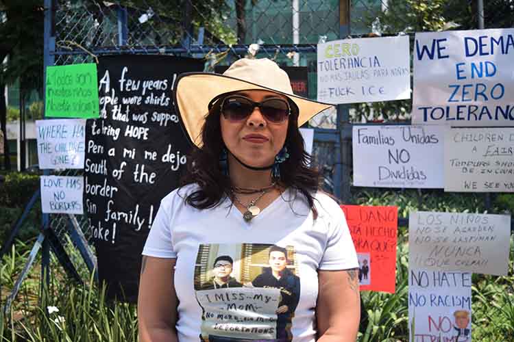 Ana Laura López vocera del grupo Deportados Unidos en la Lucha. Foto: @XantheTovar